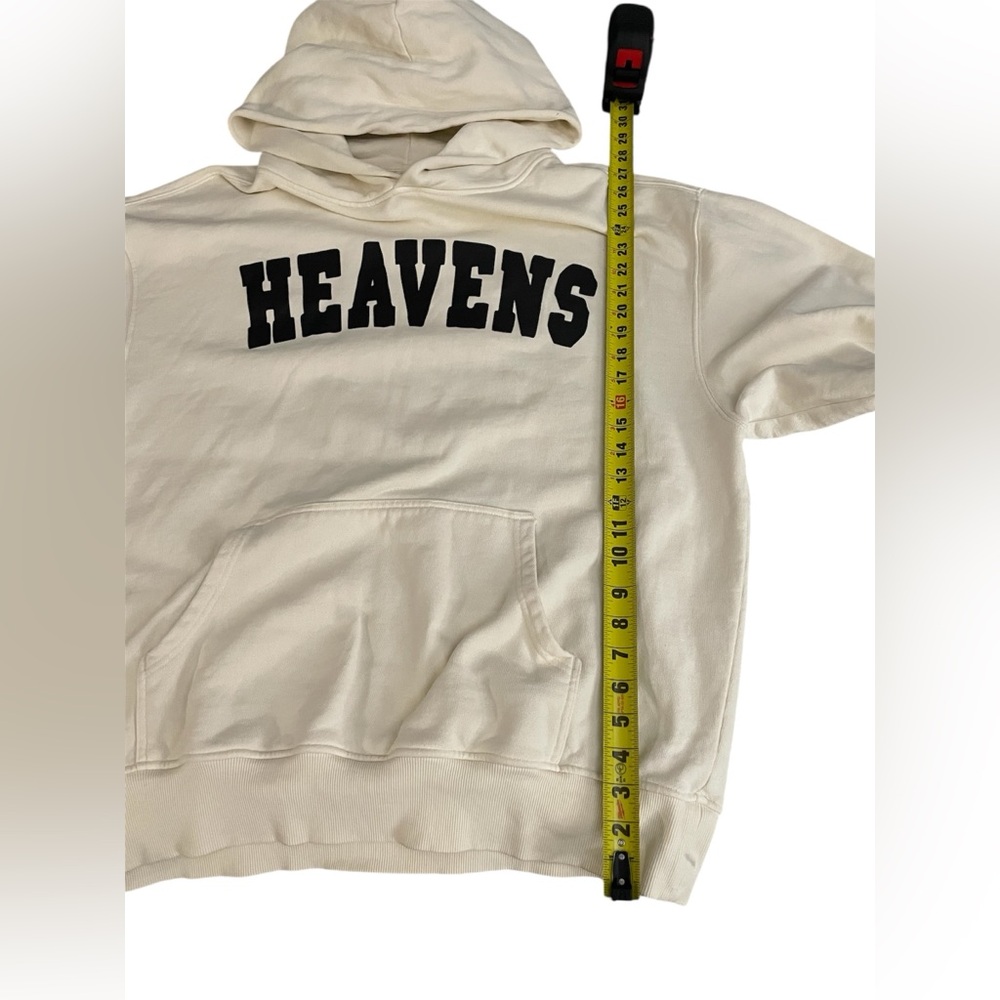 Shaka Wear Cream Hoodie with Black “HEAVENS” lettering John 18:36 Christmas - Picture 4 of 6